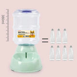Automatic 3.8L Water Feeder Pet Dog Cat Puppy Dispenser Feeder Bowl Bottle - Grey - Top-Down View