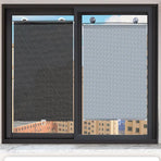 Black Roller Blinds Suction Cup Sunshade Blackout Curtains Car Home Window Curtains - 58 X 125 CM