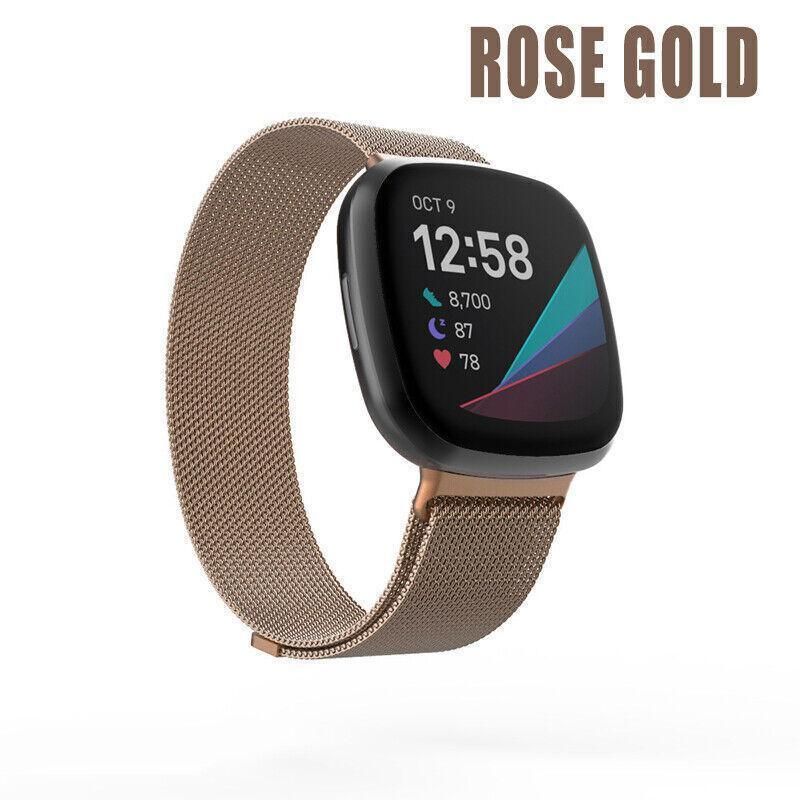 For Fitbit Versa 2 Lite Watch Band Strap Sports Metal Wristband Replacement Large - Rose Gold Versa/Versa 2/Lite