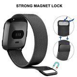 For Fitbit Versa 2 Lite Watch Band Strap Sports Metal Wristband Replacement Large - Silver Versa/Versa 2/Lite - 45-Degree Angle