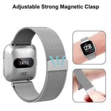 For Fitbit Versa 2 Lite Watch Band Strap Sports Metal Wristband Replacement Large - Silver Versa/Versa 2/Lite