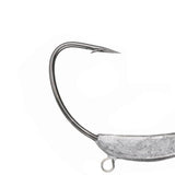 Weedless Jighead Hook Swimbait Worm Fishing Lure Wide Gap Single Barbed Spinner - 2/0# - Rear View