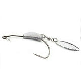 Weedless Jighead Hook Swimbait Worm Fishing Lure Wide Gap Single Barbed Spinner - 2/0# - Low Angle
