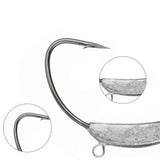 Weedless Jighead Hook Swimbait Worm Fishing Lure Wide Gap Single Barbed Spinner - 2/0#