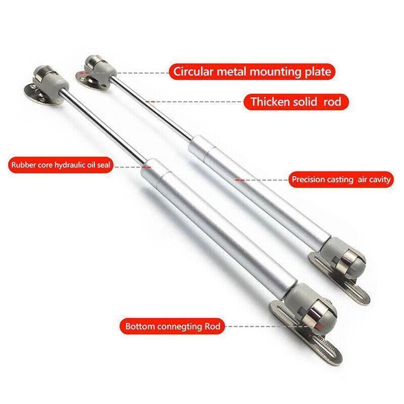 4PCS 80N Gas Strut Kitchen Cabinet Cupboard Door Hinges Stays - Black