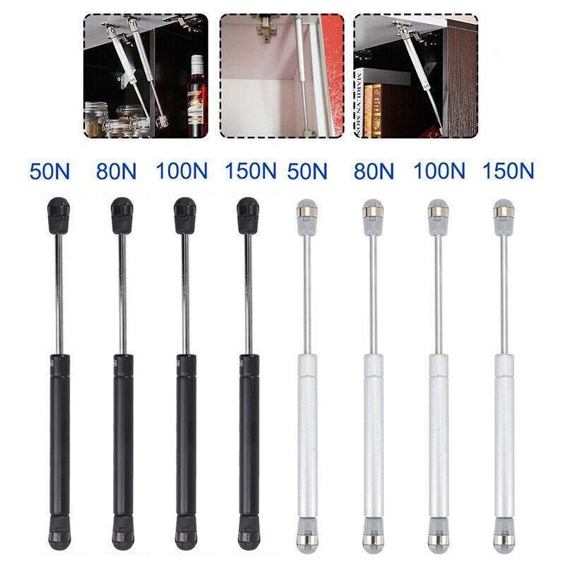 4Pcs 100N Gas Strut Kitchen Cabinet Cupboard Door Hinges Stays - Black