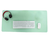 Large Leather Mouse Pad 80x40cm Desk Mat Gaming Extended Waterproof Anti Slip - Grey - Side View