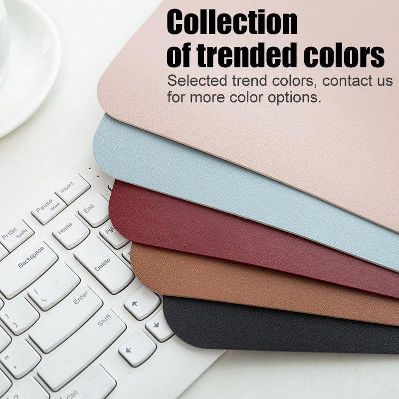 Large Leather Mouse Pad 80x40cm Desk Mat Gaming Extended Waterproof Anti Slip - Grey