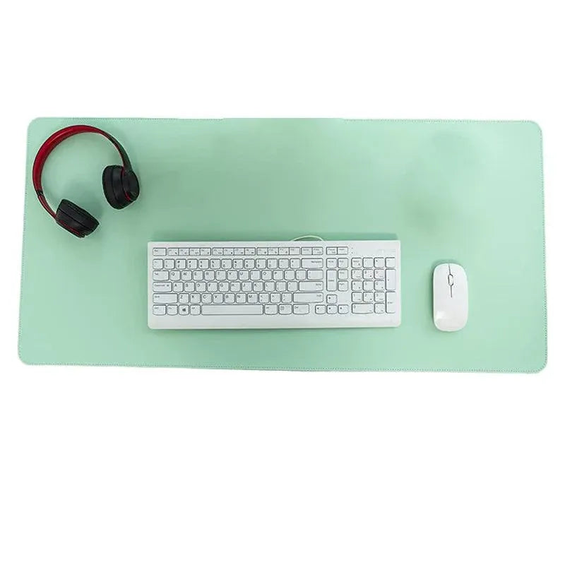 Large Leather Mouse Pad 80x40cm Desk Mat Gaming Extended Waterproof Anti Slip - Light Green