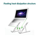 Adjustable Laptop Stand Portable Aluminum Alloy Desktop Holder for 11 to 17.3 Inch - Black