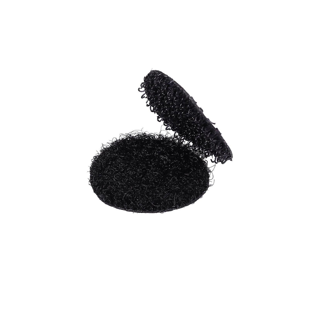 Hook and Loop Sticky Self Adhesive Dots Coins Circles Tape Black White 15mm - Black