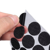 Hook and Loop Sticky Self Adhesive Dots Coins Circles Tape Black White 15mm - Black