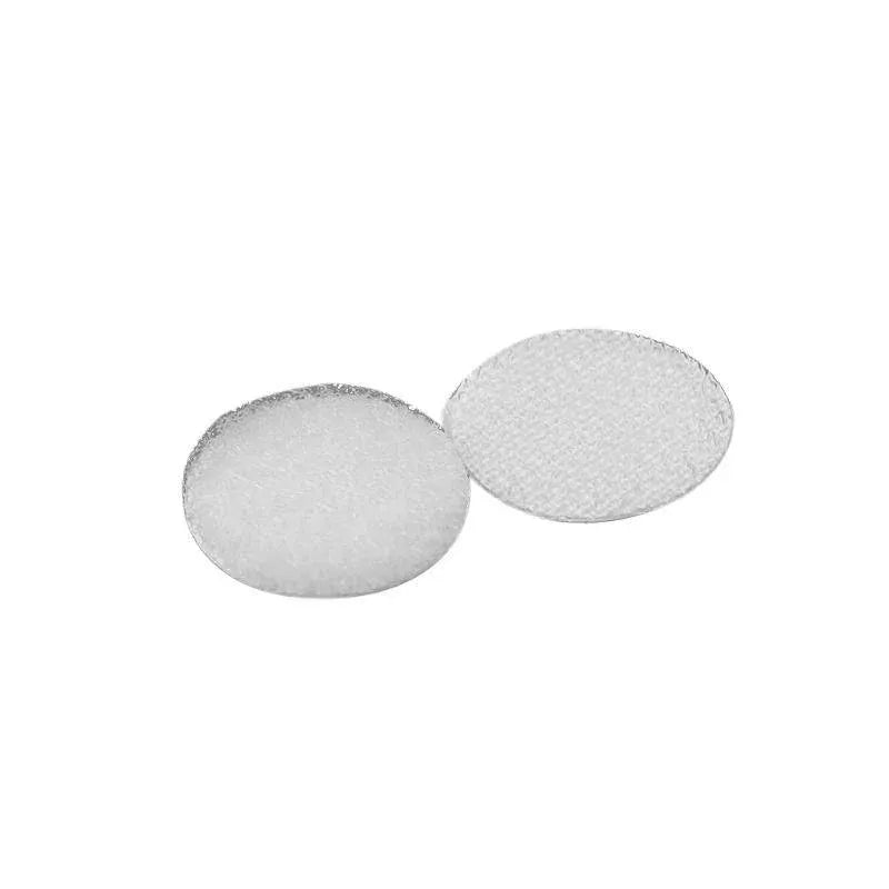 Hook and Loop Sticky Self Adhesive Dots Coins Circles Tape Black White 15mm - White