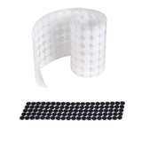 Hook and Loop Sticky Self Adhesive Dots Coins Circles Tape Black White 15mm - White - Side View