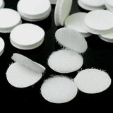 Hook and Loop Sticky Self Adhesive Dots Coins Circles Tape Black White 15mm - White - Low Angle