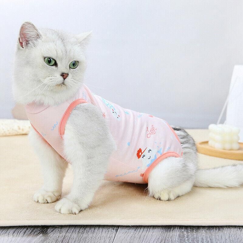 Pet Cat Postoperative Recovery Suit Pet Surgery Clothing Sterilization Weaning Green - M(Bust: 38cm Length:27cm)