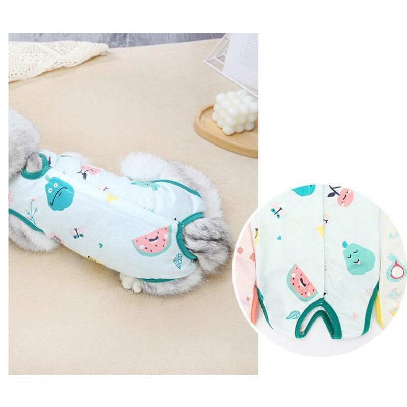 Pet Cat Postoperative Recovery Suit Pet Surgery Clothing Sterilization Weaning Green - M(Bust: 38cm Length:27cm)