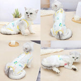 Pet Cat Postoperative Recovery Suit Pet Surgery Clothing Sterilization Weaning Pink - S（ Bust: 33cm Length: 21cm） - Low Angle