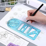 Multifunctional Geometric Ruler Student Mathematics Drawing Tools School Office - Clear-Primary School - 45-Degree Angle
