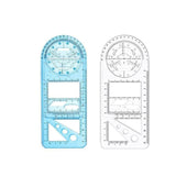 Multifunctional Geometric Ruler Student Mathematics Drawing Tools School Office - Clear-Primary School - Extra Image