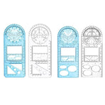 Multifunctional Geometric Ruler Student Mathematics Drawing Tools School Office - Blue-Primary School