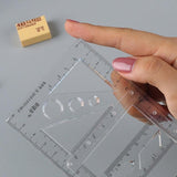 Multifunctional Geometric Ruler Student Mathematics Drawing Tools School Office - Blue-Primary School