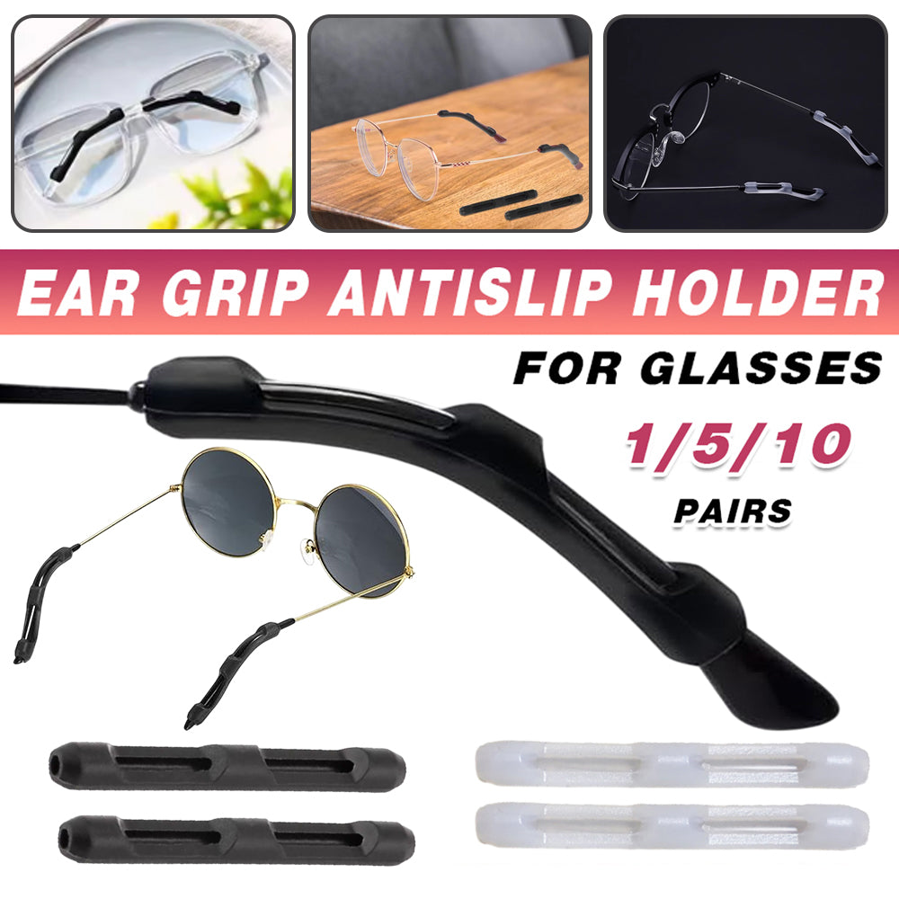 Silicone Eyeglasses Temple Hook Anti Slip Ear Grip Tips Holder for Glasses Spectacles - Transparent 1pair