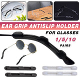 Silicone Eyeglasses Temple Hook Anti Slip Ear Grip Tips Holder for Glasses Spectacles - Transparent 1pair