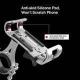 Aluminum Phone Holder Mount for Bicycle Handlebar 360 Degree Rotation Universal Fit - Black - Top-Down View