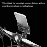 Aluminum Phone Holder Mount for Bicycle Handlebar 360 Degree Rotation Universal Fit - Black