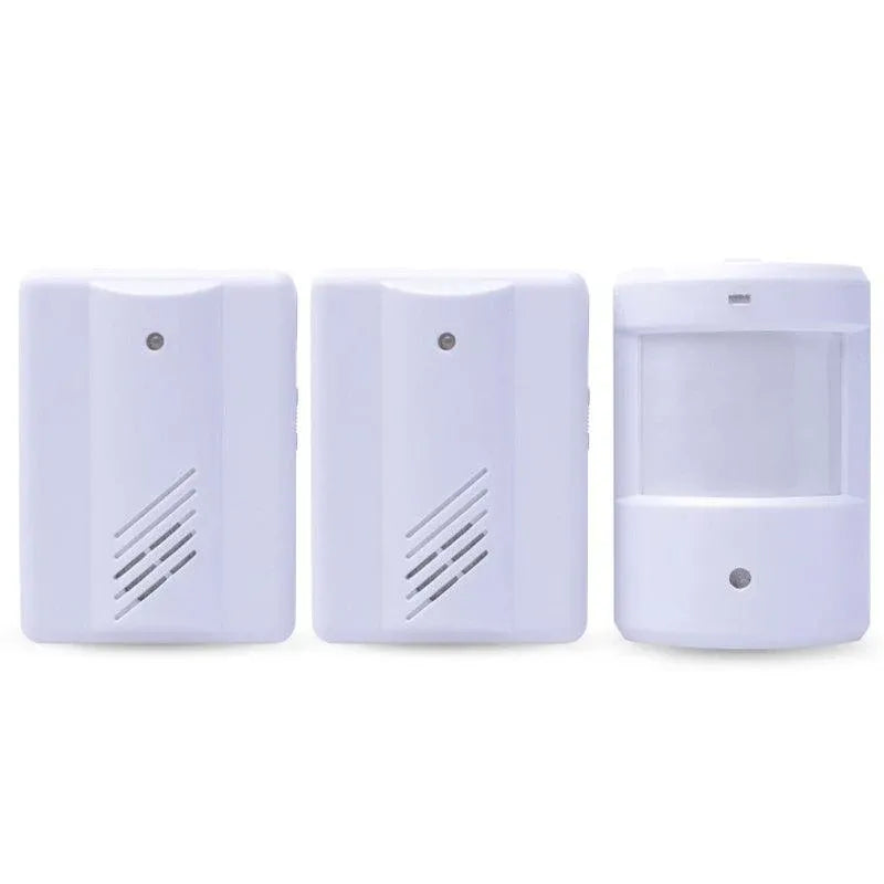 Restaurant Shop Door Entry Wireless Pir Motion Sensor Door Chime Door Bell Alarm - 2 Receivers+1 Sensor