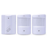 Restaurant Shop Door Entry Wireless Pir Motion Sensor Door Chime Door Bell Alarm - 1 Receiver+2 Sensors - Low Angle