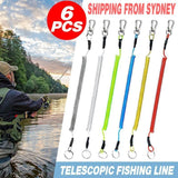 6X Fishing Lanyards Boating Ropes Kayak Secure Pliers Lip Grips Tackle Fish Tool - Black - Front View