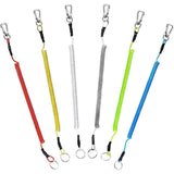 6X Fishing Lanyards Boating Ropes Kayak Secure Pliers Lip Grips Tackle Fish Tool - Black - Top-Down View