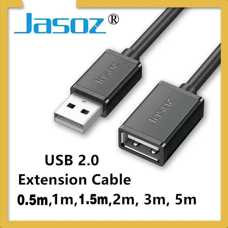 Jasoz Usb Extension Data Cable 2.0 A Male To A Female Long Cord For Laptop Pc - 3 m