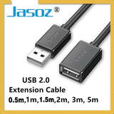 Jasoz Usb Extension Data Cable 2.0 A Male To A Female Long Cord For Laptop Pc - 3 m - Top-Down View