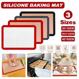 Silicone Baking Mat Non Stick Reusable Sheet for Pastry Dough Cookie Oven Bakeware - Black 2PCS(2*60X40CM)