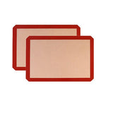 Silicone Baking Mat Non Stick Reusable Sheet for Pastry Dough Cookie Oven Bakeware - Red 2PCS(2*60X40CM) - Low Angle
