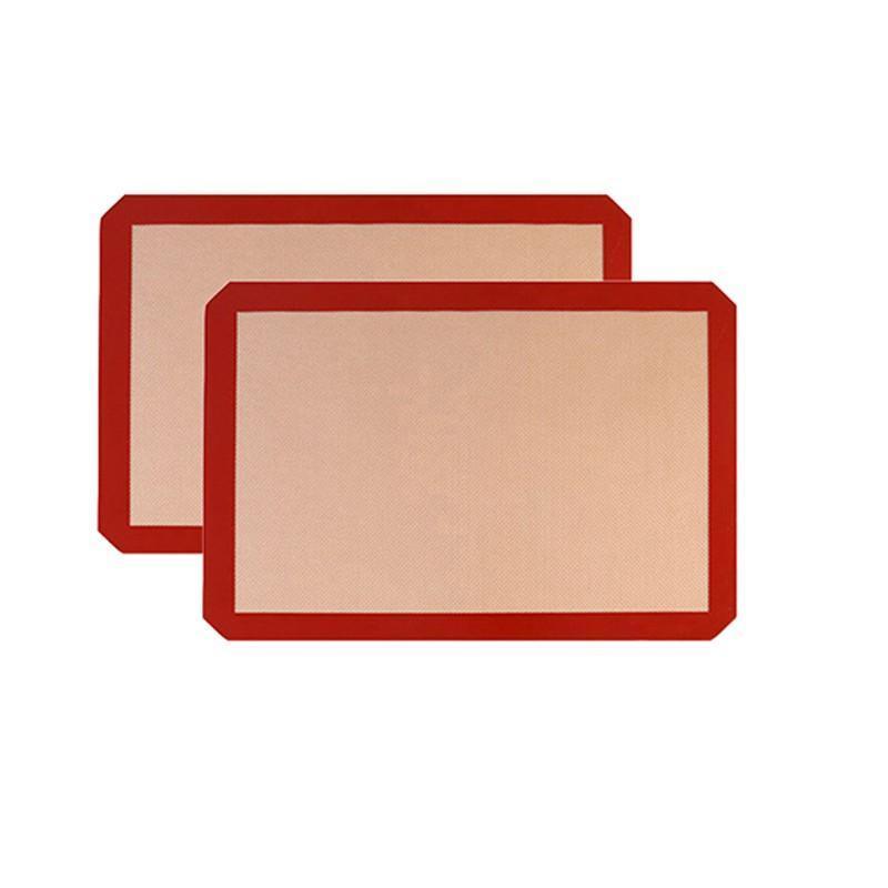 Silicone Baking Mat Non Stick Reusable Sheet for Pastry Dough Cookie Oven Bakeware - Red 4PCS(2*30X21+2*42X29.5CM)