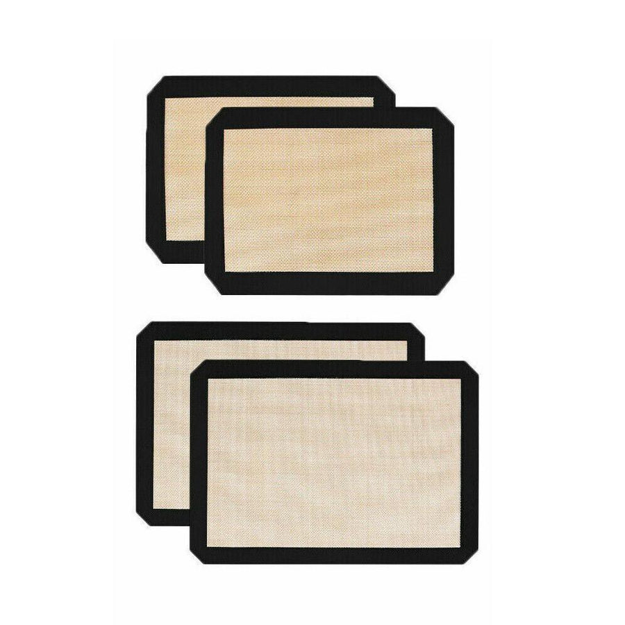 Silicone Baking Mat Non Stick Reusable Sheet for Pastry Dough Cookie Oven Bakeware - Red 4PCS(2*30X21+2*42X29.5CM)
