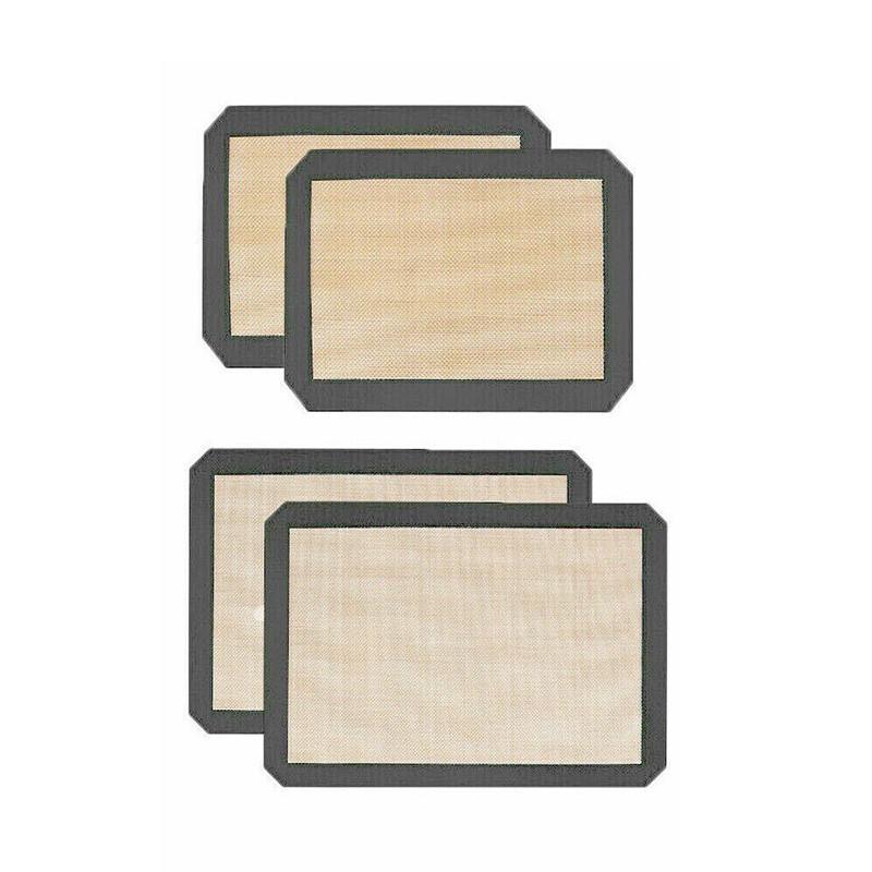 Silicone Baking Mat Non Stick Reusable Sheet for Pastry Dough Cookie Oven Bakeware - Red 4PCS(2*30X21+2*42X29.5CM)