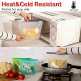 Reusable Silicone Food Storage Bags Leak proof Microwave Freezer Freshness Safe 500ml*1 - Red 500ml*1 Unit - Front View