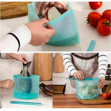 Reusable Silicone Food Storage Bags Leak proof Microwave Freezer Freshness Safe 500ml*1 - Red 500ml*1 Unit