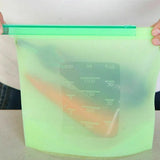 Reusable Silicone Food Storage Bags Leak proof Microwave Freezer Freshness Safe 500ml*1 - Red 500ml*1 Unit - Rear View
