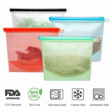 Reusable Silicone Food Storage Bags Leak proof Microwave Freezer Freshness Safe 500ml*1 - Red 500ml*1 Unit - Low Angle