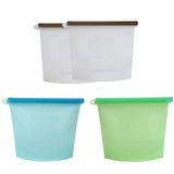Reusable Silicone Food Storage Bags Leak proof Microwave Freezer Freshness Safe 1000ml*4 - White 1000ml*2 +Blue 1000ml*1 +Green 1000ml*1