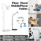 Adjustable Floor/Desk Stand Bed Lazy Mount Holder Arm Bracket For Phone Tablet - Floor Stand (175cm&Black) - Front View