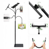 Adjustable Floor/Desk Stand Bed Lazy Mount Holder Arm Bracket For Phone Tablet - Floor Stand (175cm&Black) - Rear View