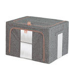 100L Foldable Storage Box Crushed Steel Frame Clothes Quilt Toys Organizer - 100L-Grey