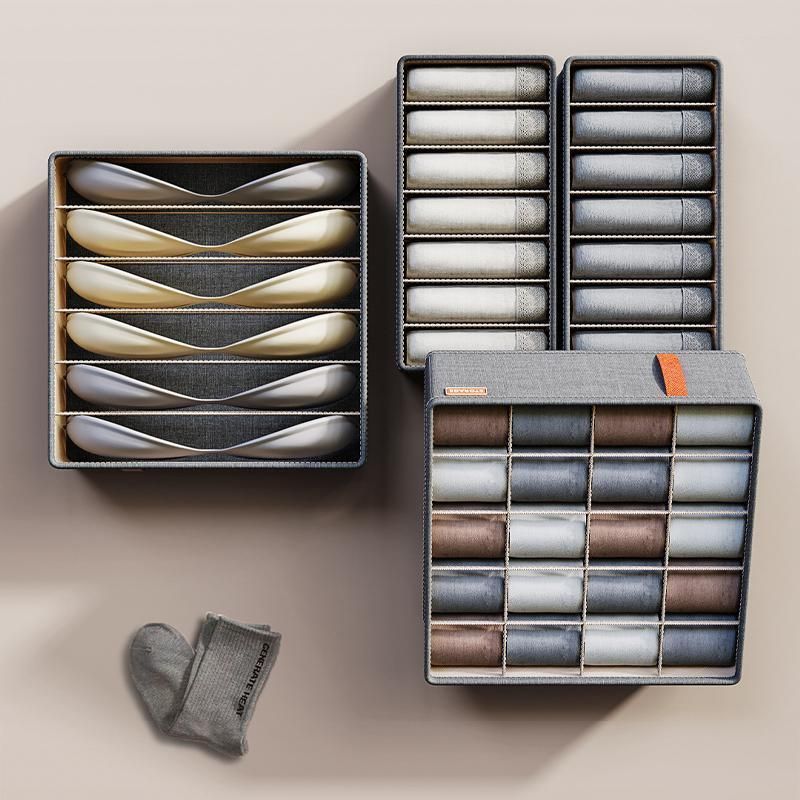 Durable Oxford Organizer Closet Storage for Clothes Underwear and Accessories - Dark Grey-20 Grid For Socks